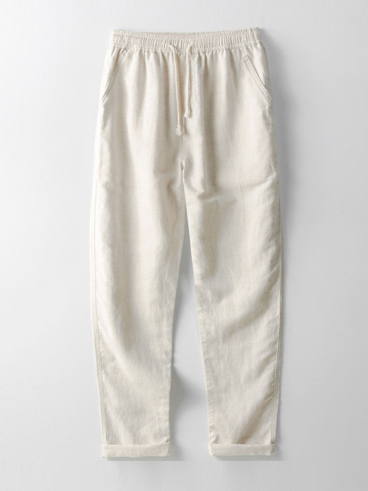 Contrast Paisley Print Linen Look Shirt & Straight Leg Linen Pants