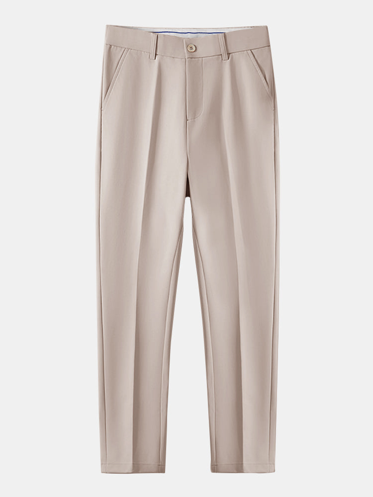 Stripe Waffle Johnny Collar Polo & Slim Fit Tapered Trousers