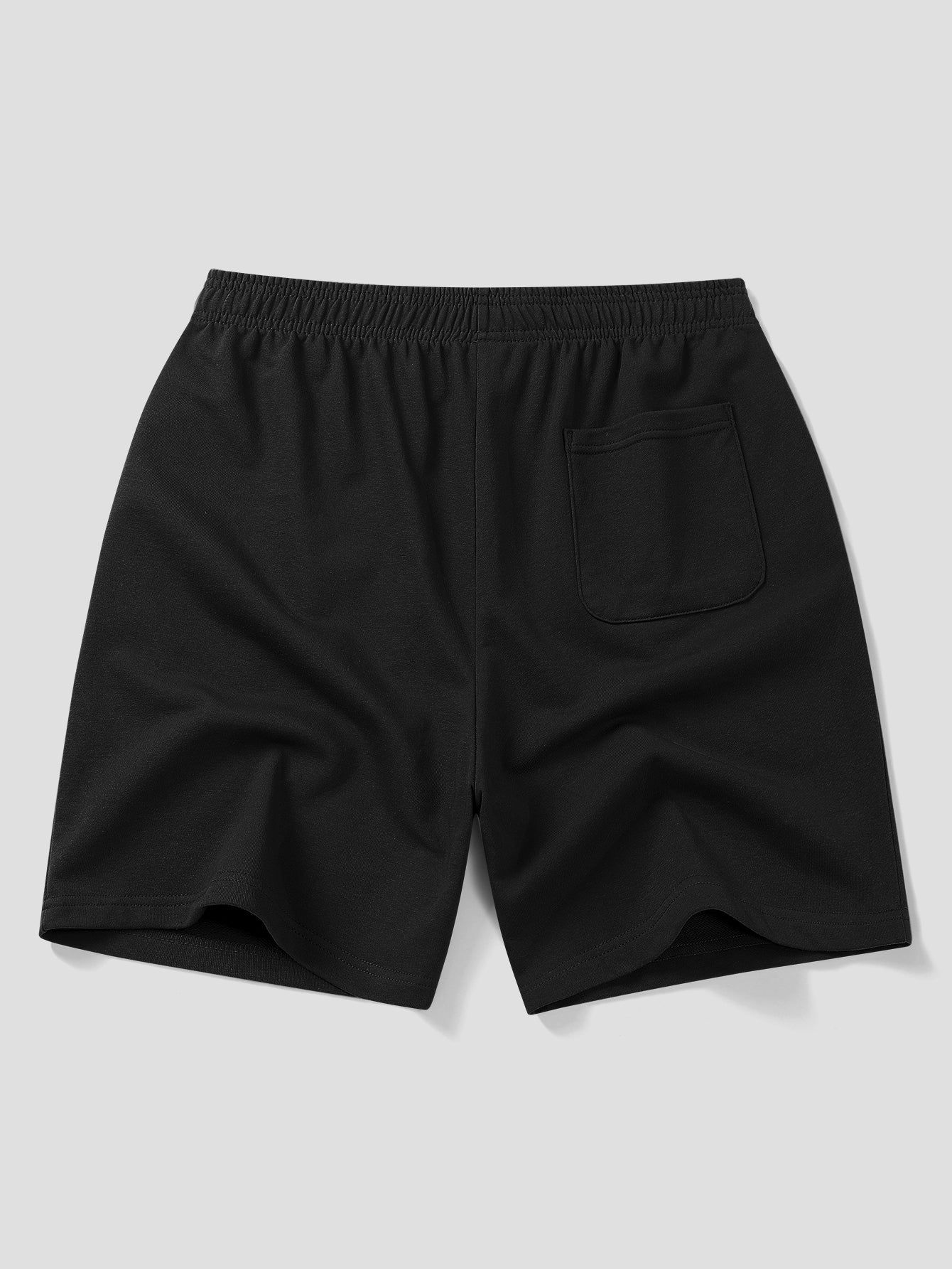 Relax Fit 2 In 1 Notched Collar T-Shirt & Cotton Drawstring 7" Shorts